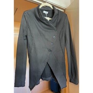 Womans Coat Gray Size S Designer Femme Fatale Asymmetrical NWT Italy Buttons